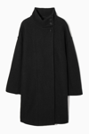 COS FUNNEL-NECK BOILED-WOOL COAT