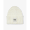 Ugg Womens Nimbus Logo-patch Knitted Beanie In Nimbus
