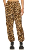 ALEXANDER WANG LEOPARD TRACK PANT WITH STACKED WANG PUFF LOGO