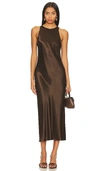 Rails Solene Satin Midi Dress In Brown