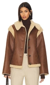 Lpa Bona Shearling Jacket In Brown