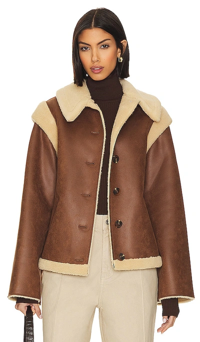 Lpa Bona Shearling Jacket In Brown