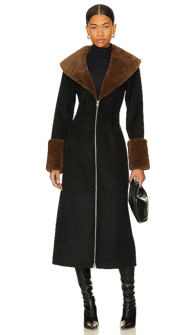 Lpa Giovanna Coat In Black & Taupe