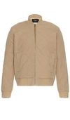 Rails Peninsula Cotton Diamond Quilted Bomber Jacket In Taupe