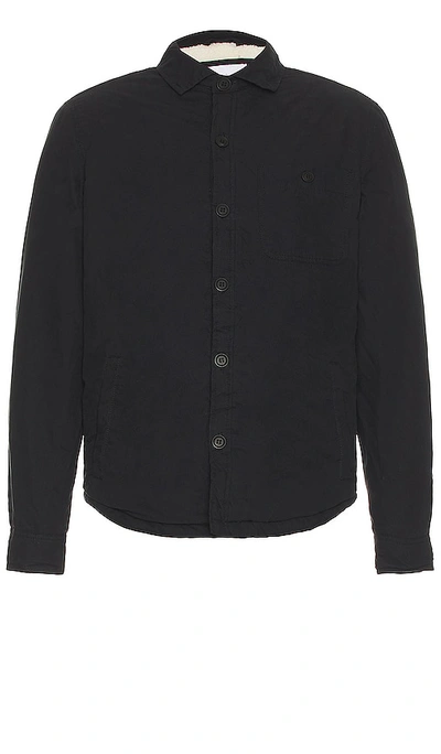 Onia Sherpa Lined Cotton Shacket In Black