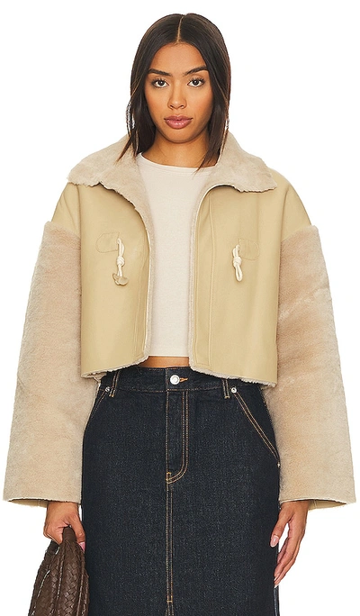 Bubish Mollie Faux Leather Jacket In Tan