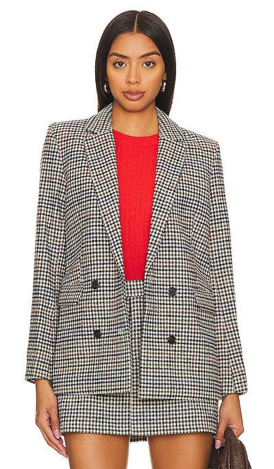Rails Jac Double-breasted Plaid Blazer In Cardinal Pine Multi
