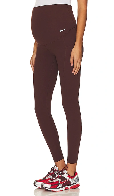 Nike Maternity Gentle-support High-waisted 7/8 Leggings In Earth