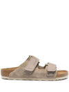 Birkenstock Uji Touch-strap Suede Sandals In Brown