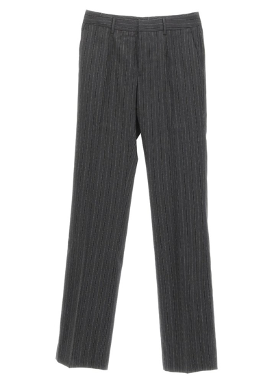 Alessandra Rich Stripe Detailed Tailored Trousers In 1665 Dark Grey