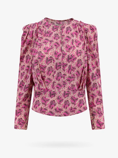 Isabel Marant 'zarga' Blouse In Fuchsia Silk Blend In Pink