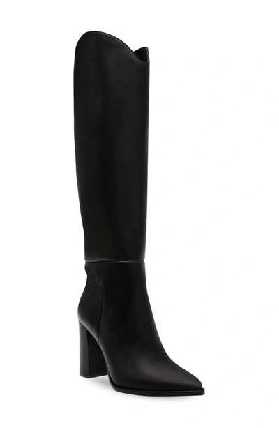 Steve Madden Forrest Womens Suede Pointed Toe Knee-high Boots In Black