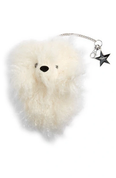Vaquera Furry Teddy-bear Keychain In White