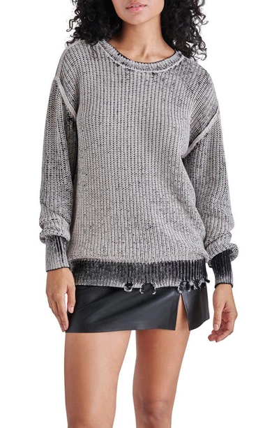 Steve Madden Nelson Two Tone Destructed Jumper In Blk/wht