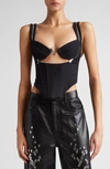 DION LEE ZIP UNDERWIRE STRETCH COTTON TWILL CORSET TOP