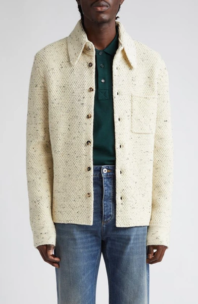 Bottega Veneta Beige Spread Collar Cardigan In Dove