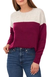 VINCE CAMUTO EXTENDED SHOULDER COLORBLOCK SWEATER
