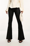 Asos Design Flared Jeans In Washed Black In Black