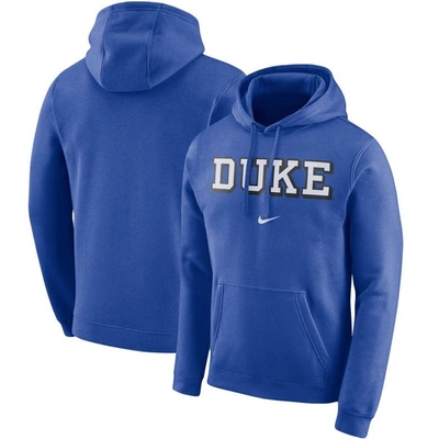 Nike Men's  Royal Duke Blue Devils Arch Club Fleece Pullover V-neck Hoodie