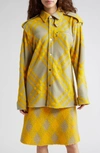 Burberry Shirt With Check Pattern In Hunter Ip Check