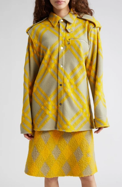 Burberry Women Shirt With Check Pattern In Yellow