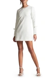 SACHIN & BABI PARKER IMITATION PEARL & CRYSTAL DETAIL LONG SLEEVE COCKTAIL MINIDRESS