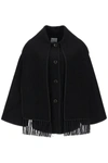 Totême Toteme Women Wool Blend Coat With Embroidery And Scarf In Black