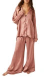 Free People Women's Dreamy Days Pajama Set In Smoke Rose