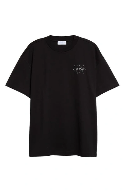 Off-white Bling Stars Logo Cotton T-shirt In Black,white