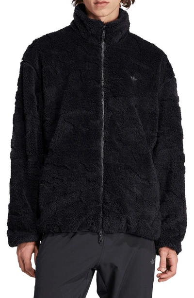 Adidas Originals Mens Adidas Adventure Camo Fleece Full-zip Jacket In Black