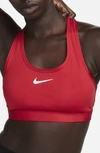 Nike Women's Swoosh Medium Support Padded Sports Bra In Red