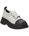 Ganni Creepers Canvas Lace-up Derby Shoes In Grey