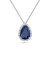 FOREVER CREATIONS USA INC. FOREVER CREATIONS 14K 4.68 CT. TW. DIAMOND & SAPPHIRE HALO NECKLACE