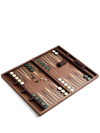 L'OBJET BROWN MATIS WOOD BACKGAMMON SET