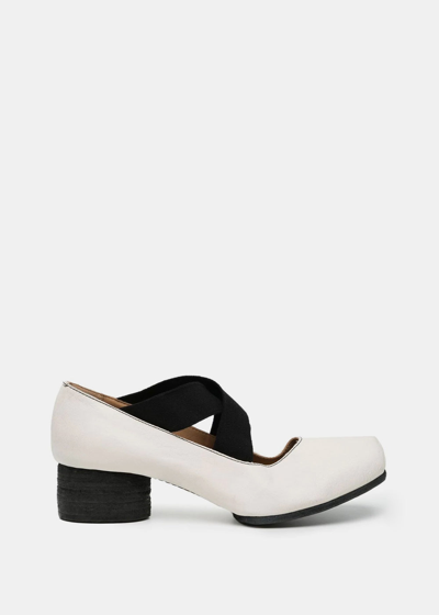 Uma Wang Ballerina Square Toe Elasticated Pumps In White