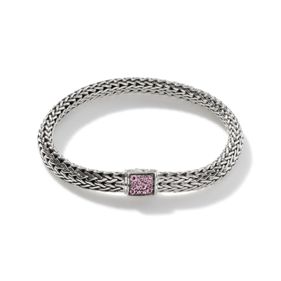 John Hardy Classic Chain 6.5mm Reversible Bracelet In Pink Tourmaline