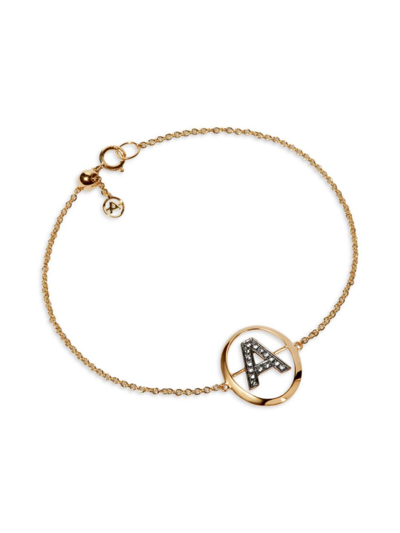 Annoushka Women's Initial 18k Yellow Gold & 0.07 Tcw Diamond Pendant Bracelet In Initial A