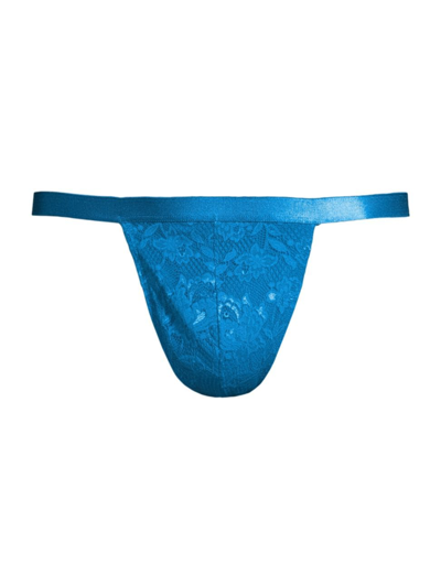 Cosabella Men's Never Italian Thong In Udaipur Blue