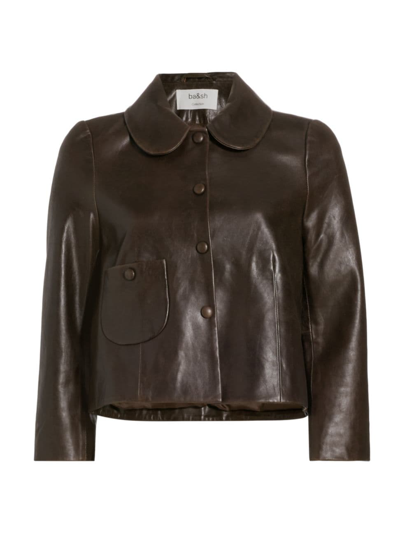Ba&sh Milo Leather Jacket Marron