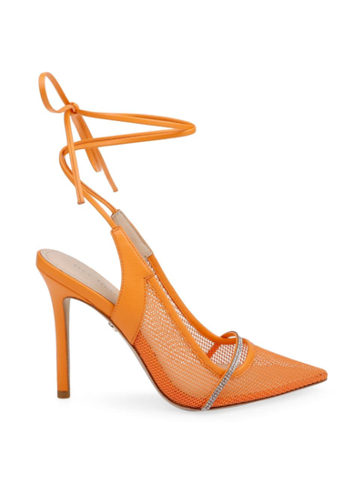 Dee Ocleppo Brenda 105mm Leather Pumps In Orange