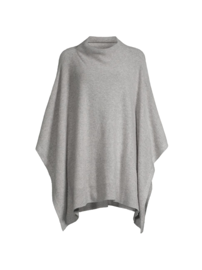 Vince Women's Boiled Cashmere Funnel Neck Poncho In Heather Grey