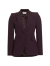 Alexander Mcqueen Women's Tailored Peak-lapel Jacket In Night Shade