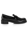 Stuart Weitzman Palmer Patent Penny Loafers In Black