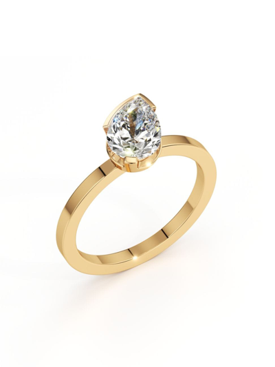 Unsaid Women's Meta 18k Yellow Gold & 1.02 Tcw Lab-grown Diamond Pear-cut Solitaire Ring