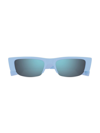 Alexander Mcqueen Men's Graffiti 54mm Mirrored Acetate Sunglasses In Light Blue