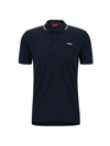 Hugo Men's Stretch Cotton Slim Fit Polo Shirt With Printed Logo In Blue
