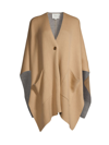 Vince Double-faced Knit Wool & Cashmere Cape In Camel Grey