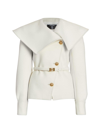 BALMAIN WOMEN'S WOOL BELTED COAT