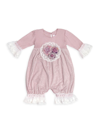 Haute Baby Baby Girl's Emily Bubble Coveralls In Mauve