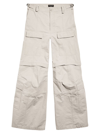 Balenciaga Men's Flared Cargo Pants In Lt.beige